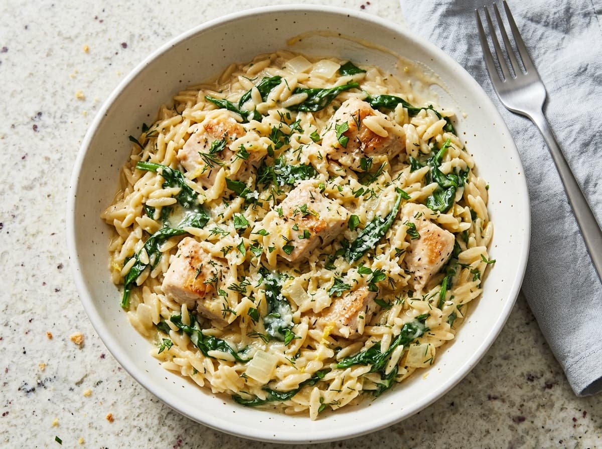 Herby Chicken & Lemon Orzo - mediterranean dinner recipe