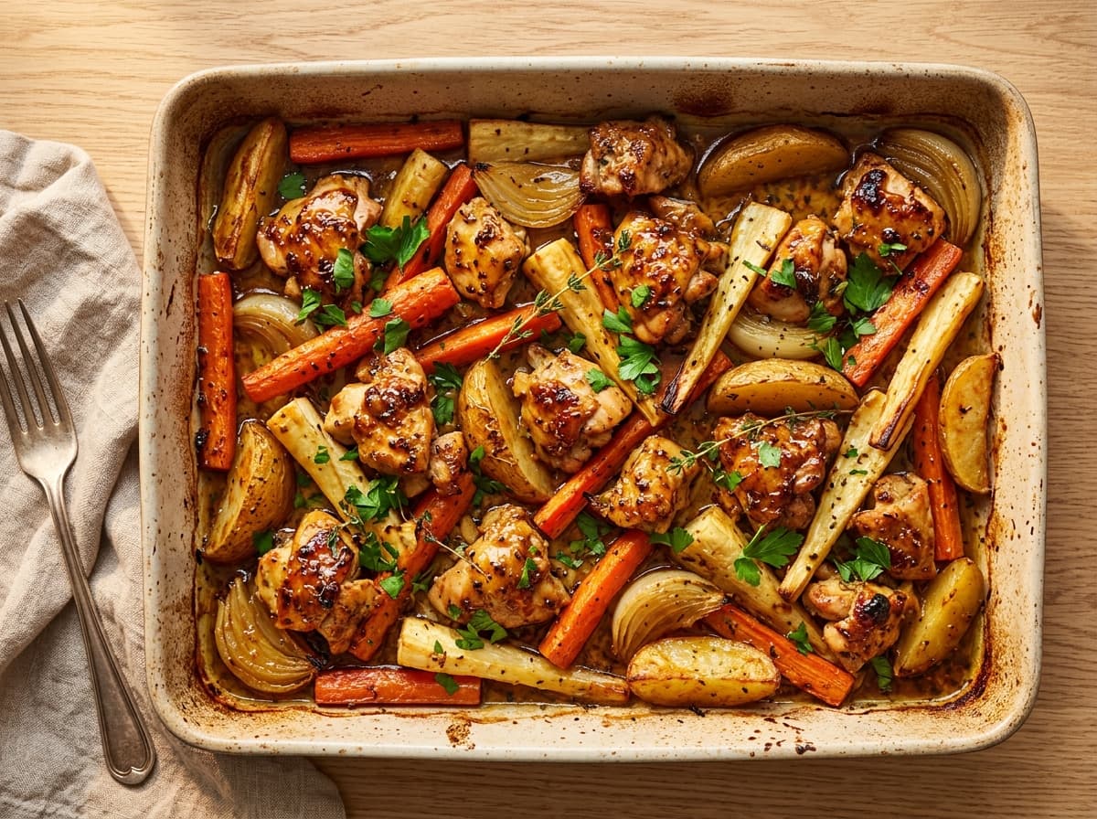Honey Mustard Chicken & Root Veg - other dinner recipe