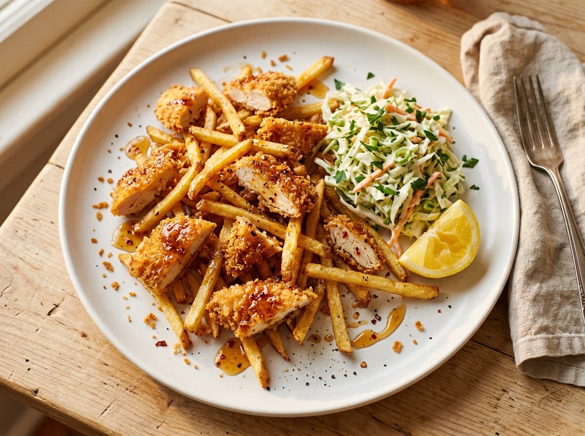 Hot Honey Chicken Tenders & Fries - american dinner recipe