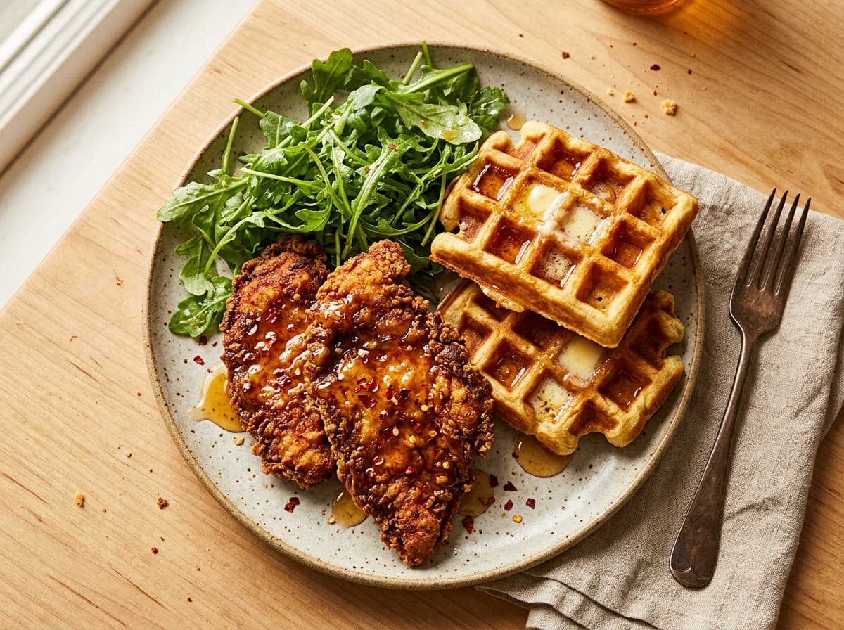 Hot Honey Chicken & Waffles - american dinner recipe