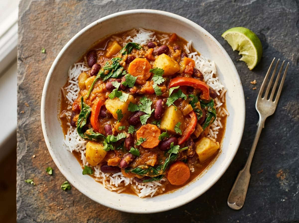 Kidney Bean Vegetable Curry - indian dinner recipe