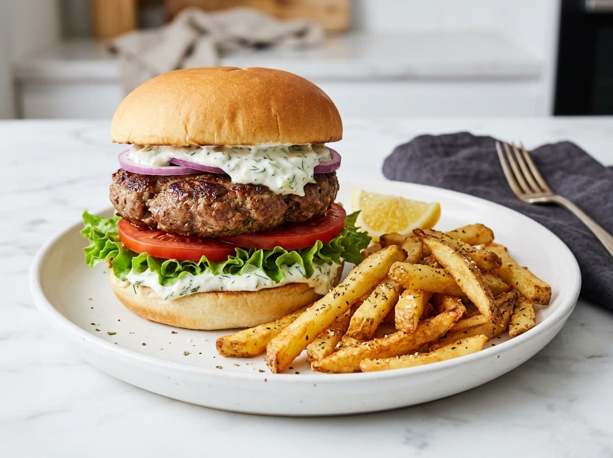 Lamb Burger with Tzatziki