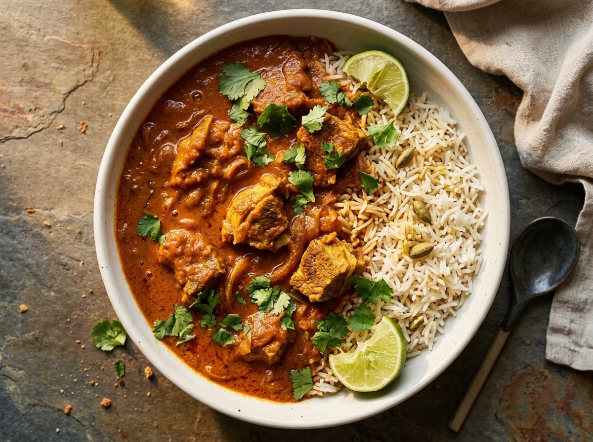 Lamb Curry & Fragrant Rice - indian dinner recipe