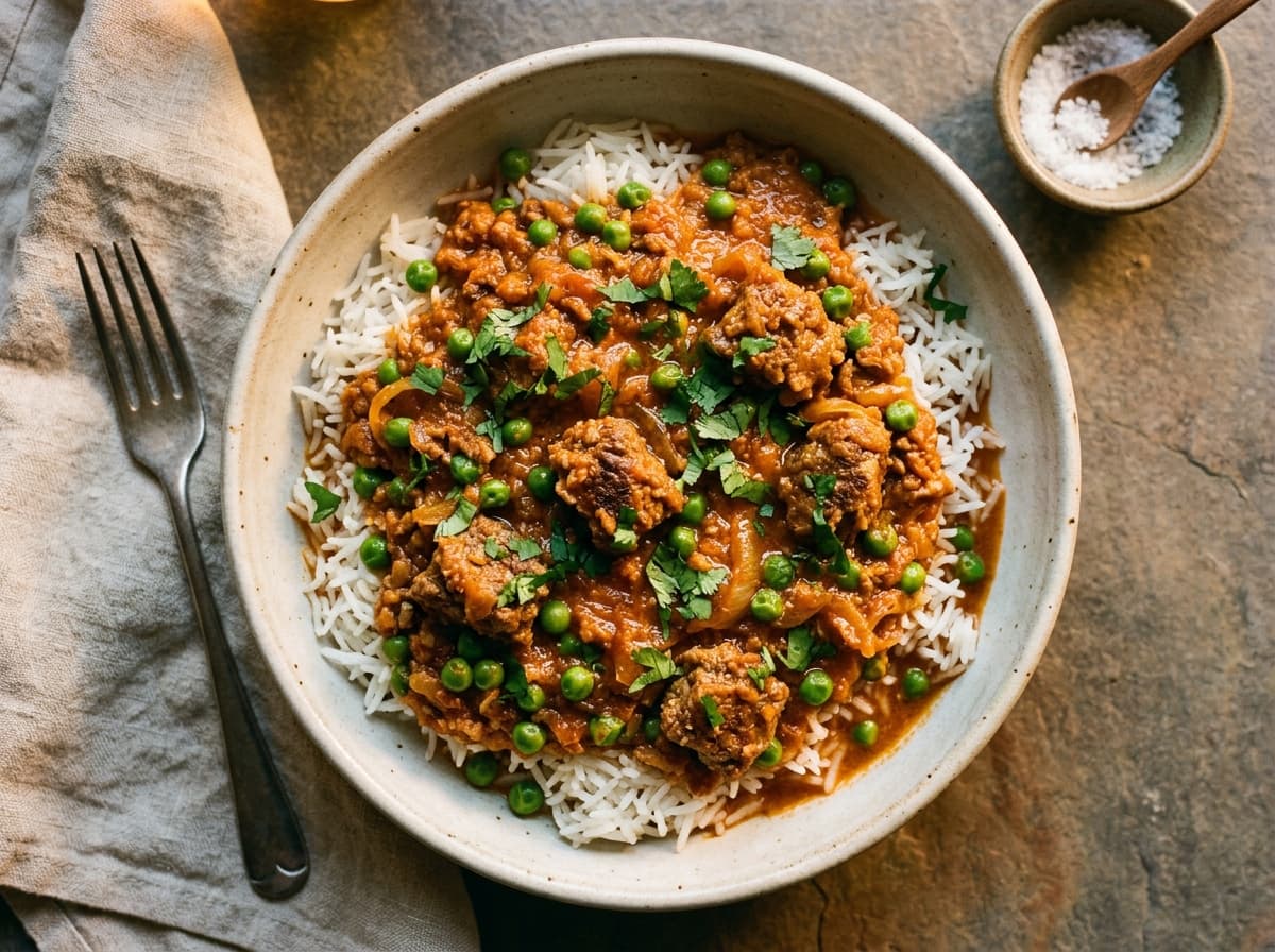 Lamb Keema & Peas - indian dinner recipe
