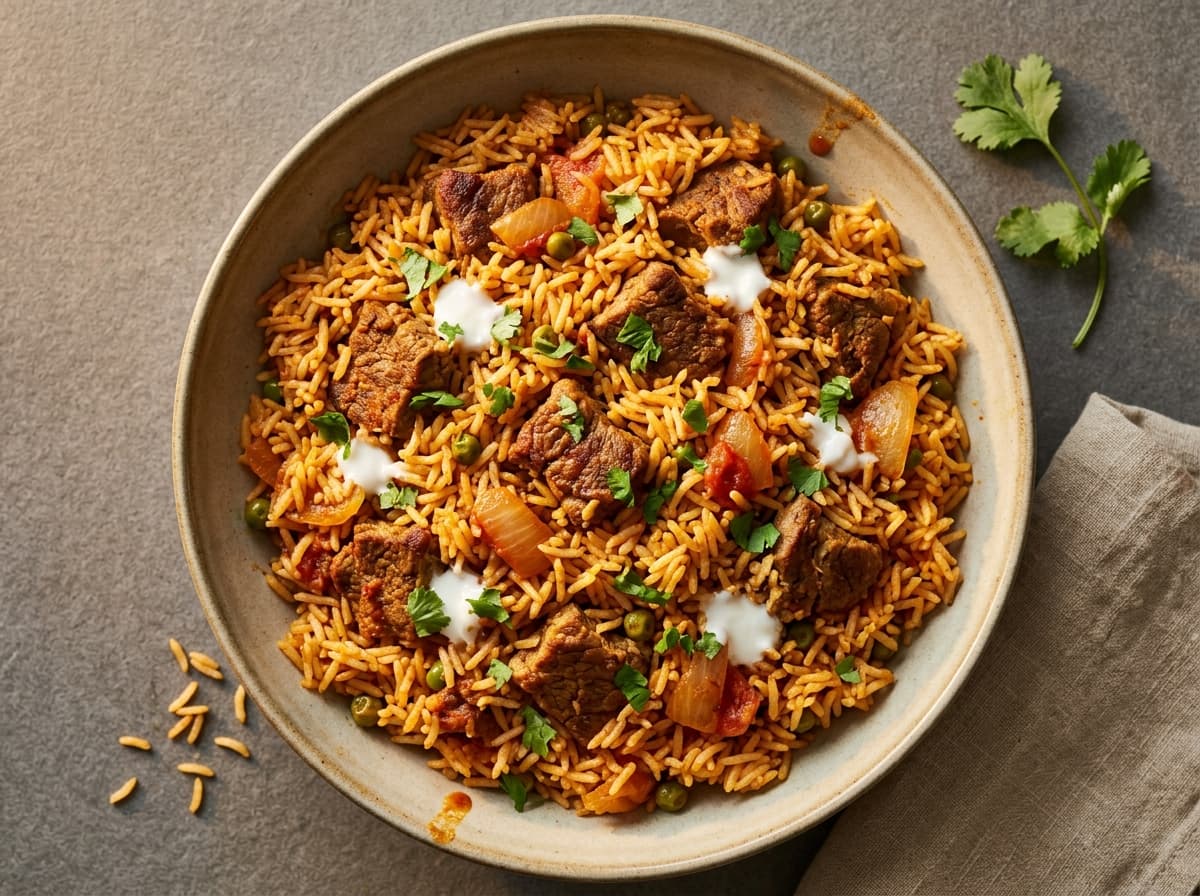 Lamb Keema & Rice - indian dinner recipe
