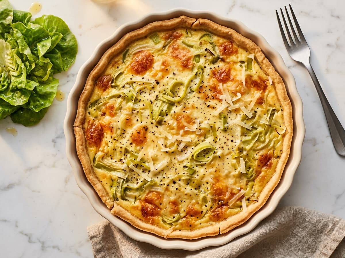 Leek & Gruyère Tart - french dinner recipe