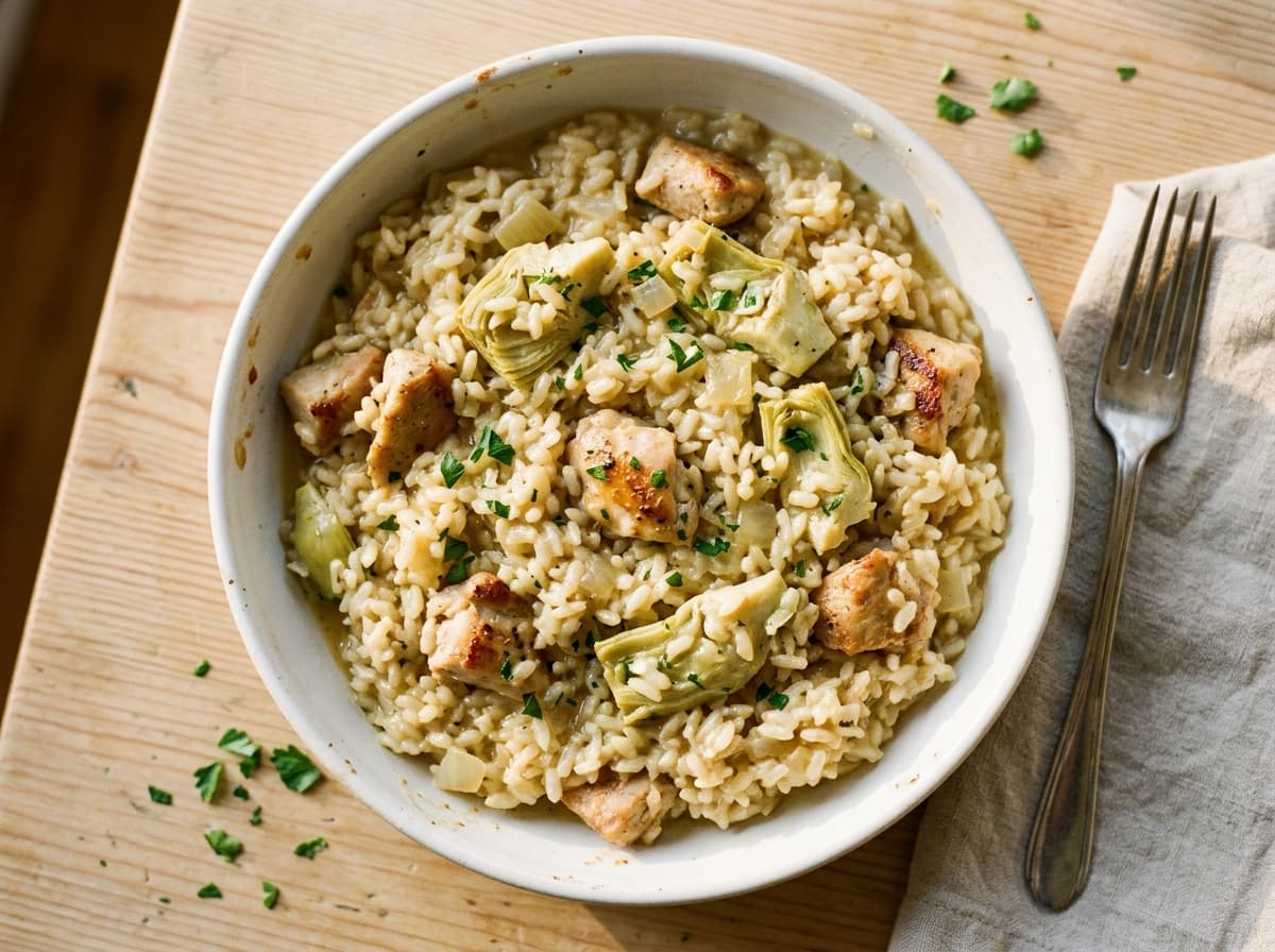 Lemon Artichoke Chicken Rice - mediterranean dinner recipe