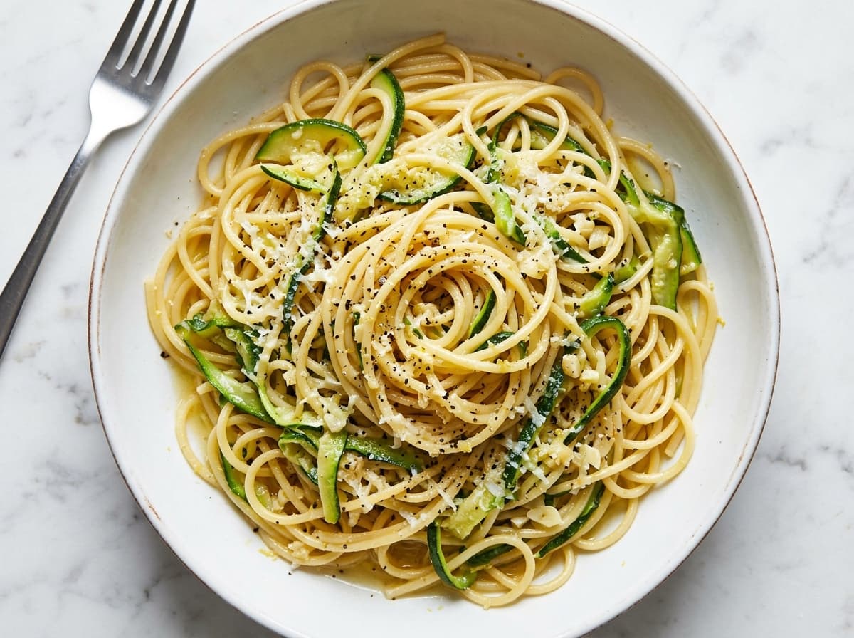 Lemon Courgette Spaghetti - italian dinner recipe