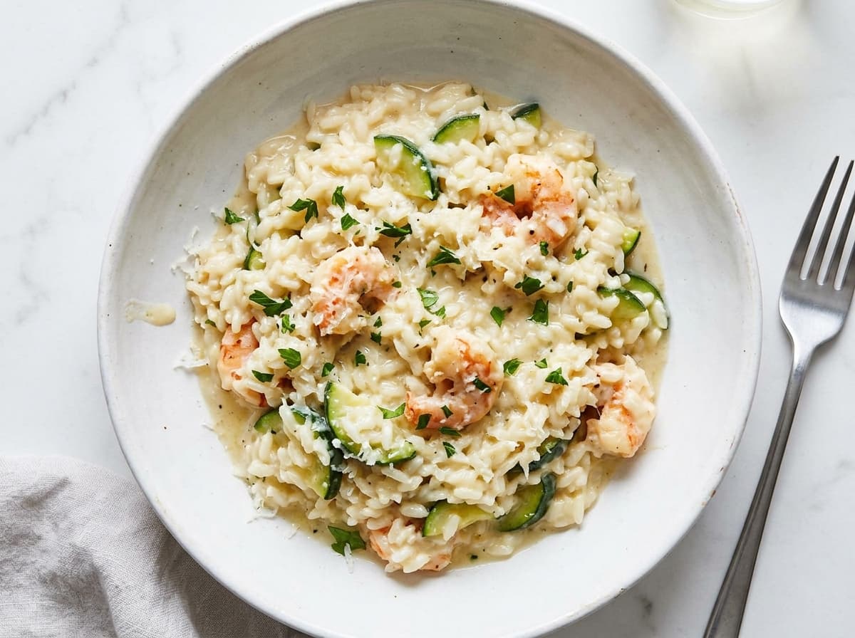 Lemon Prawn & Courgette Risotto - italian dinner recipe