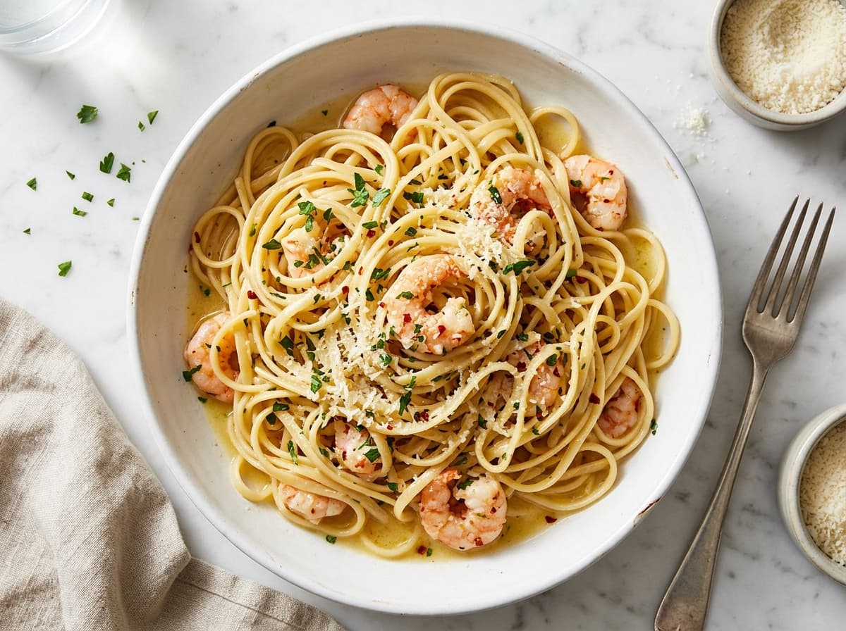 Lemon Prawn Linguine - italian dinner recipe