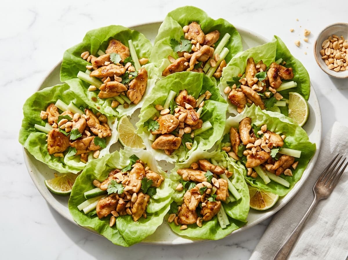 Lemongrass Chicken Lettuce Wraps - vietnamese dinner recipe