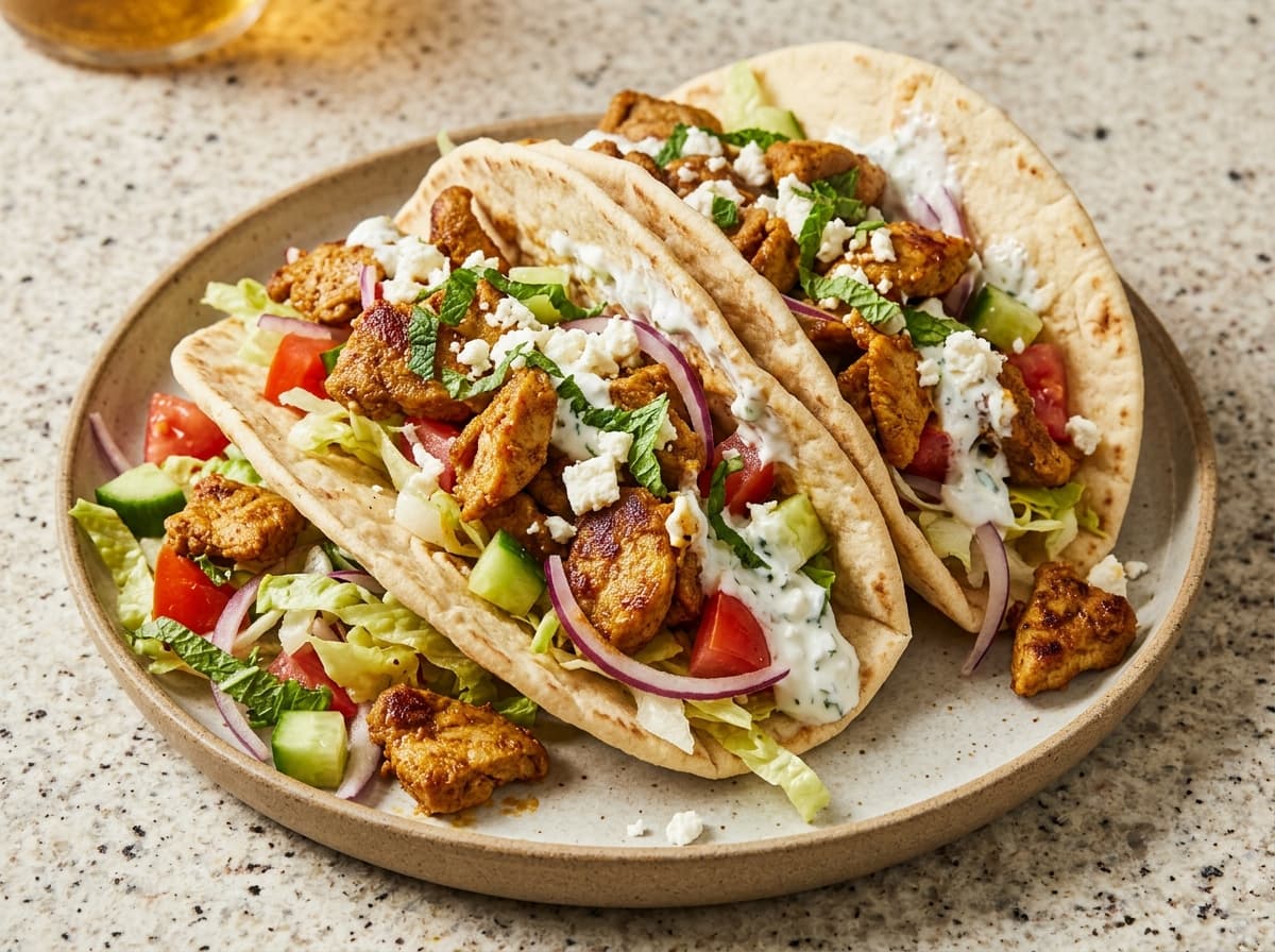 Loaded Lamb Doner Flatbread - middle_eastern dinner recipe