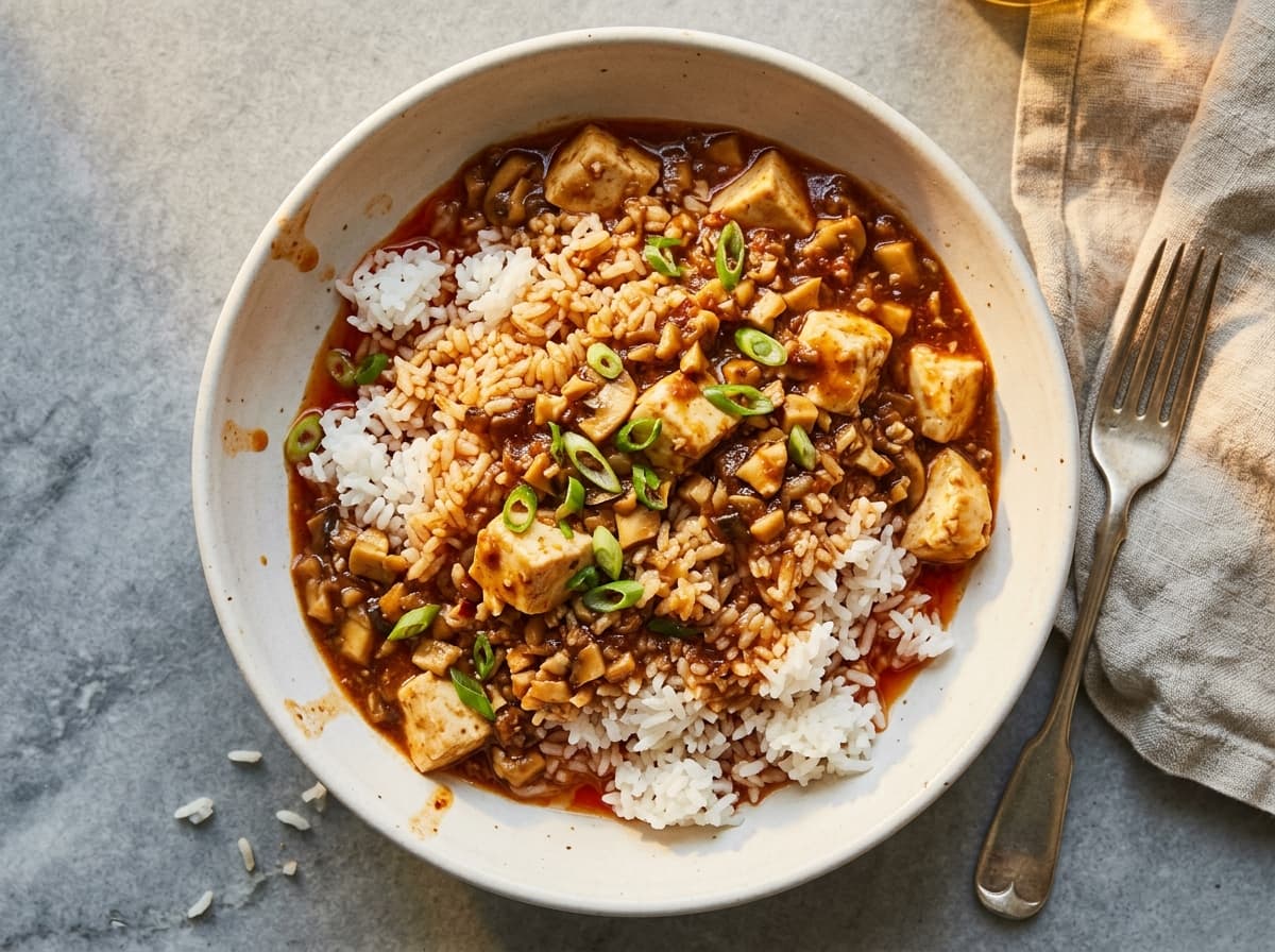 Mapo Tofu & Rice - chinese dinner recipe