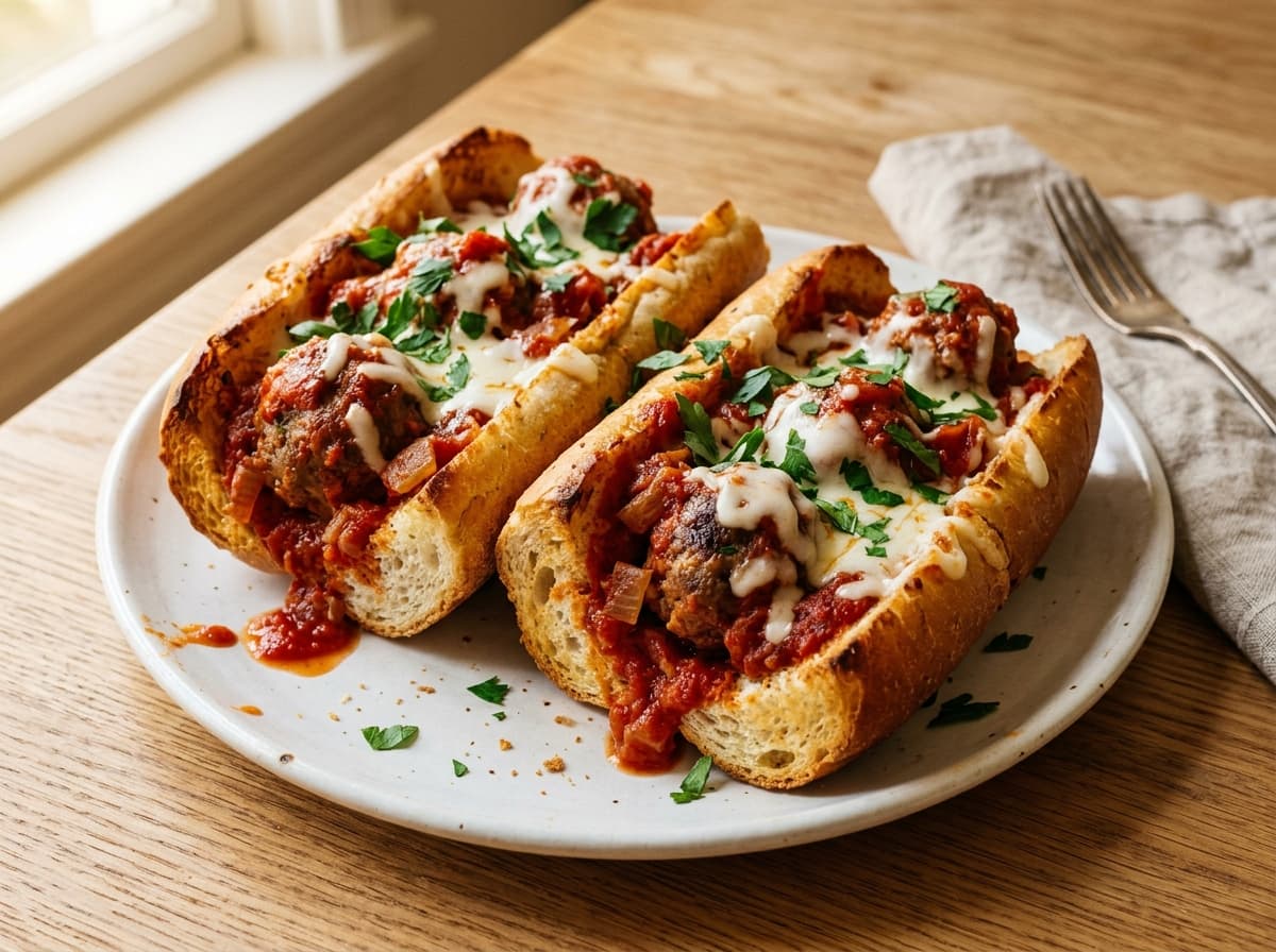Marinara Beef Meatball Subs - american dinner recipe