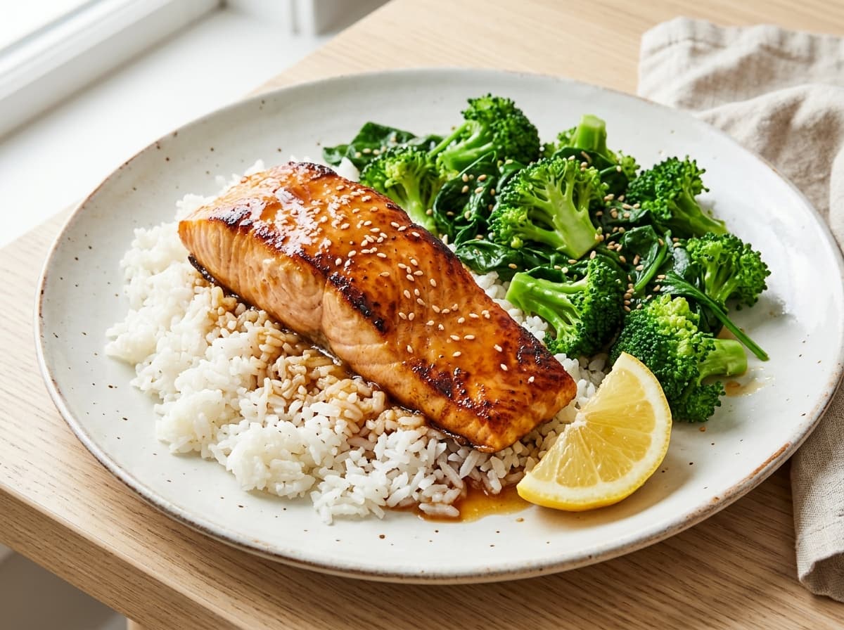 Miso Glazed Salmon & Greens