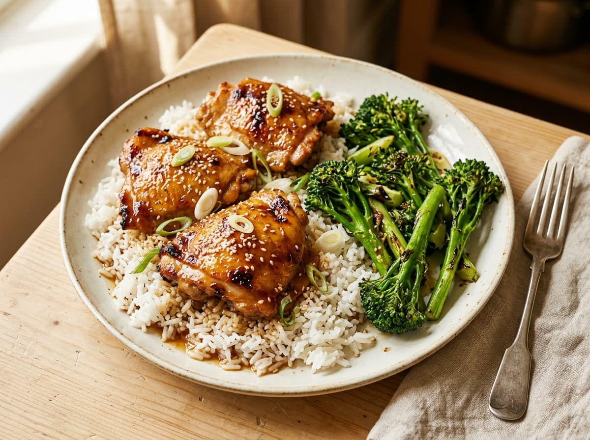 Miso Sesame Chicken Thighs & Rice
