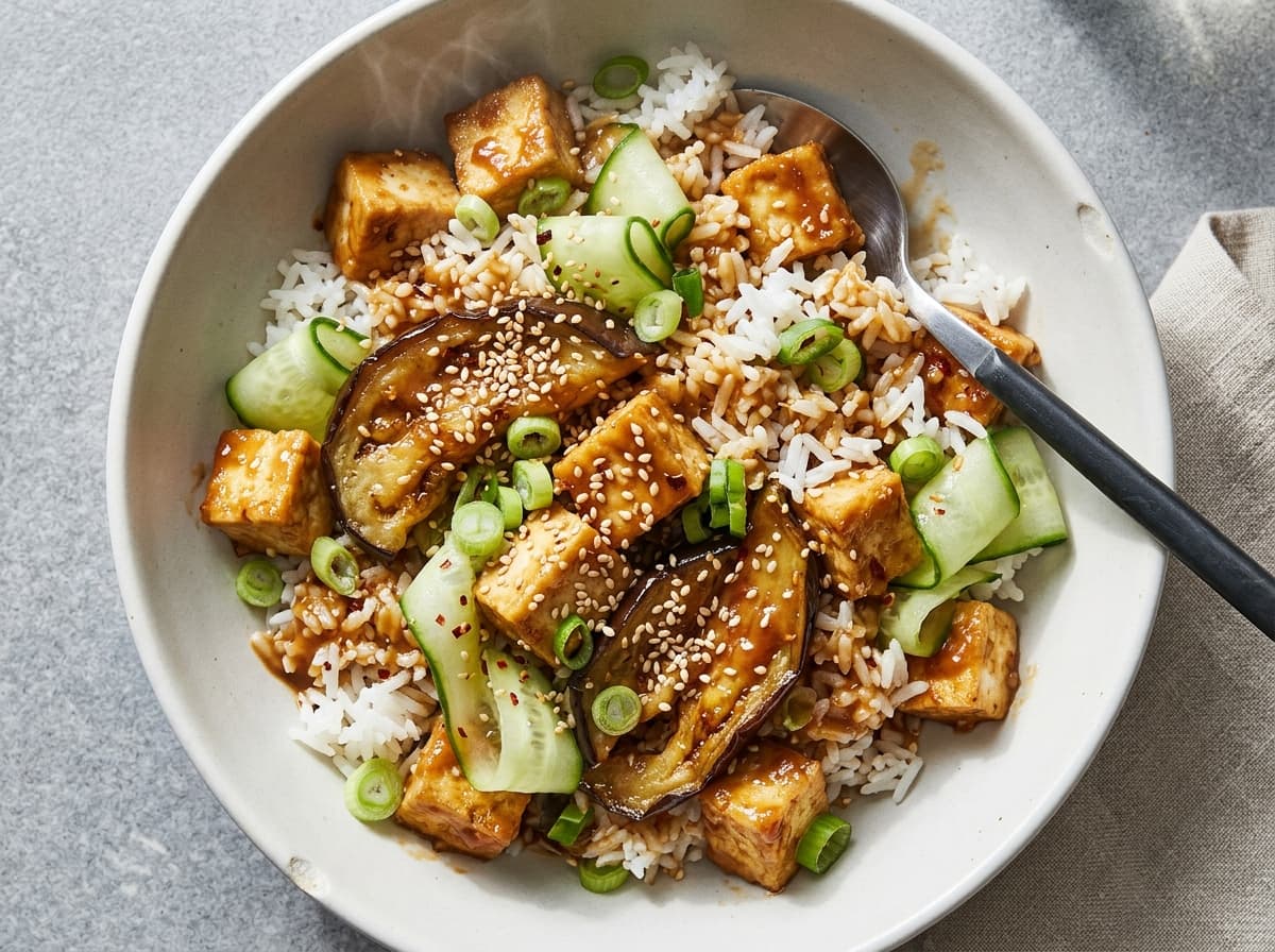 Miso Tofu & Aubergine Bowl