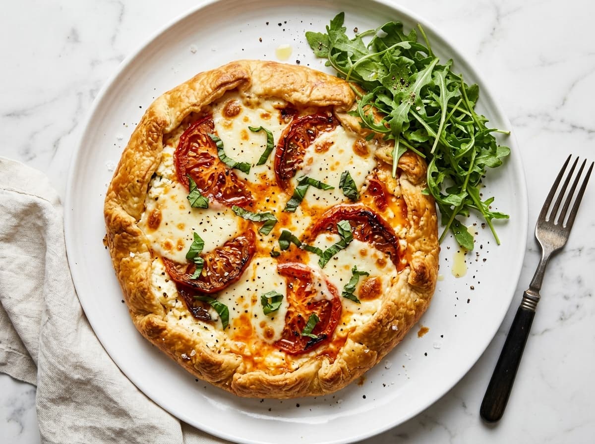 Mozzarella Tomato Galette - french dinner recipe