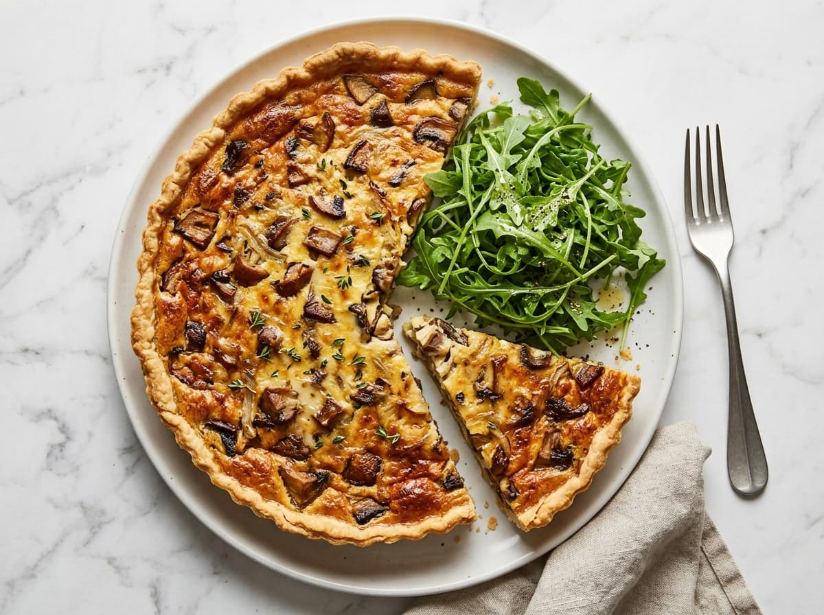 Mushroom & Gruyère Tart - french dinner recipe