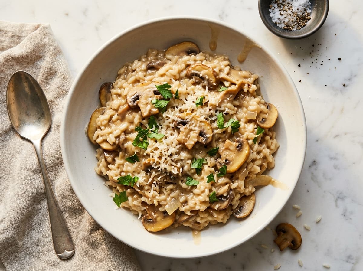 Mushroom Parmesan Risotto - italian dinner recipe