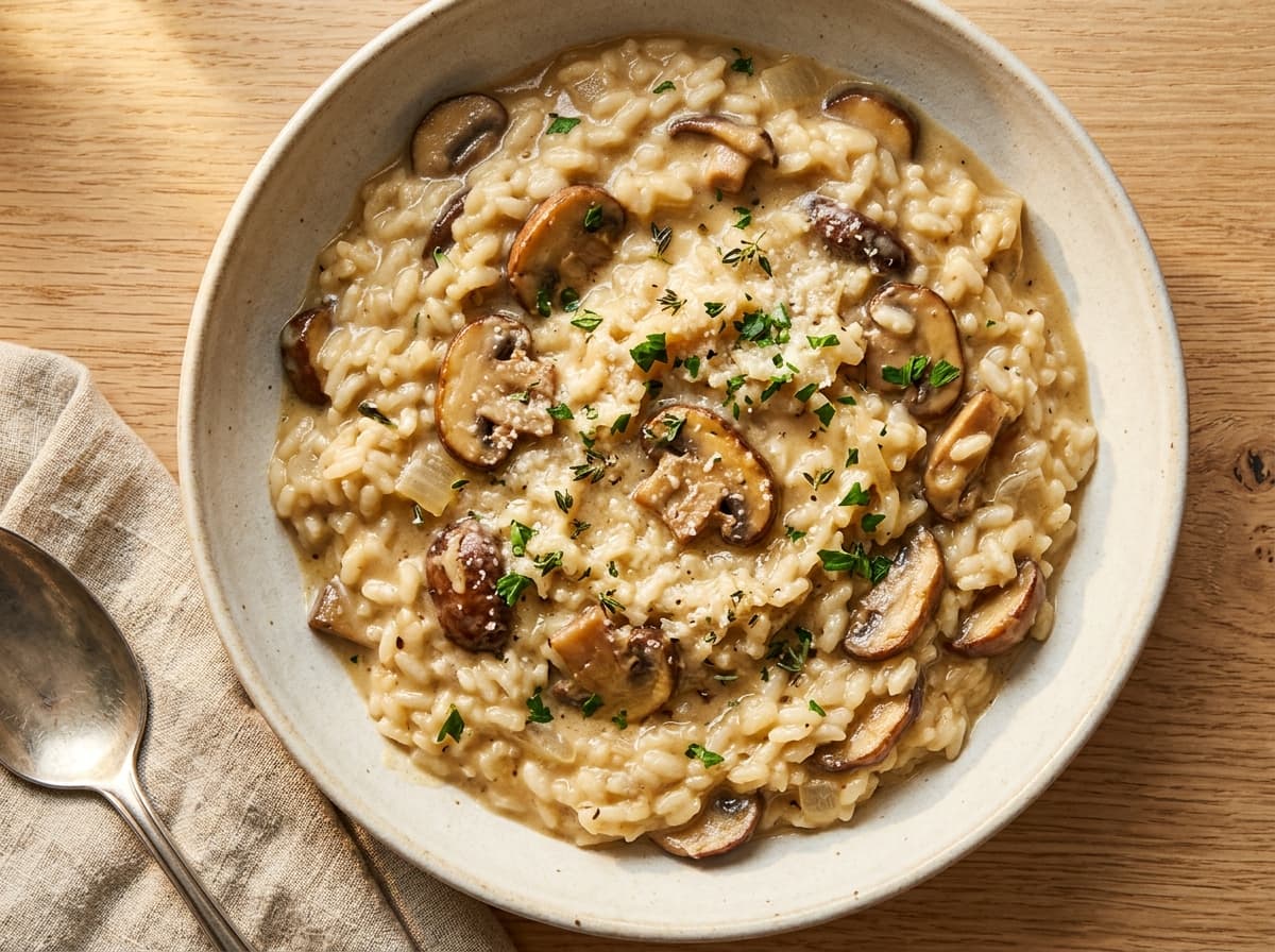 Mushroom Thyme Risotto - italian dinner recipe