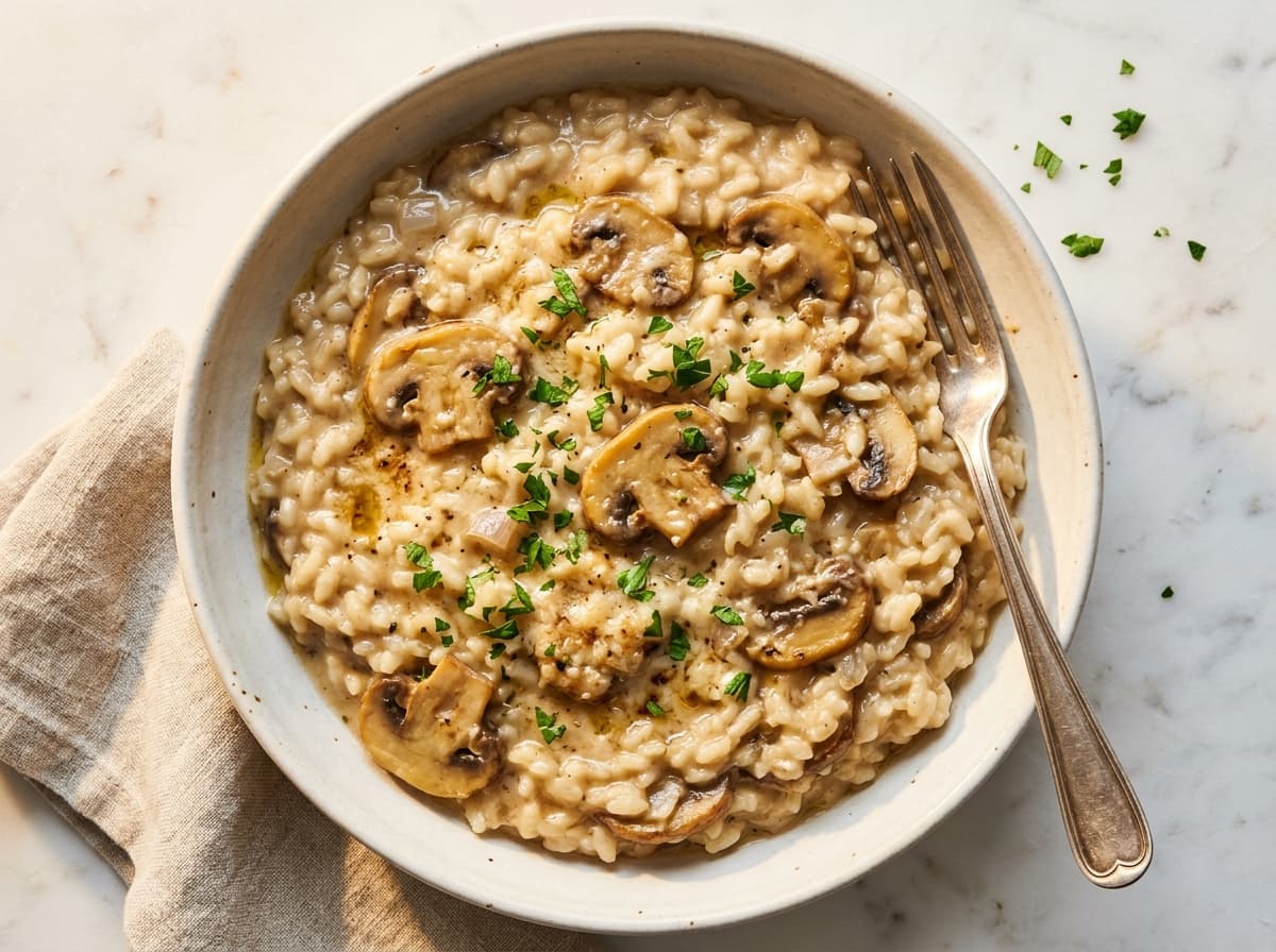 Mushroom Truffle Risotto - italian dinner recipe