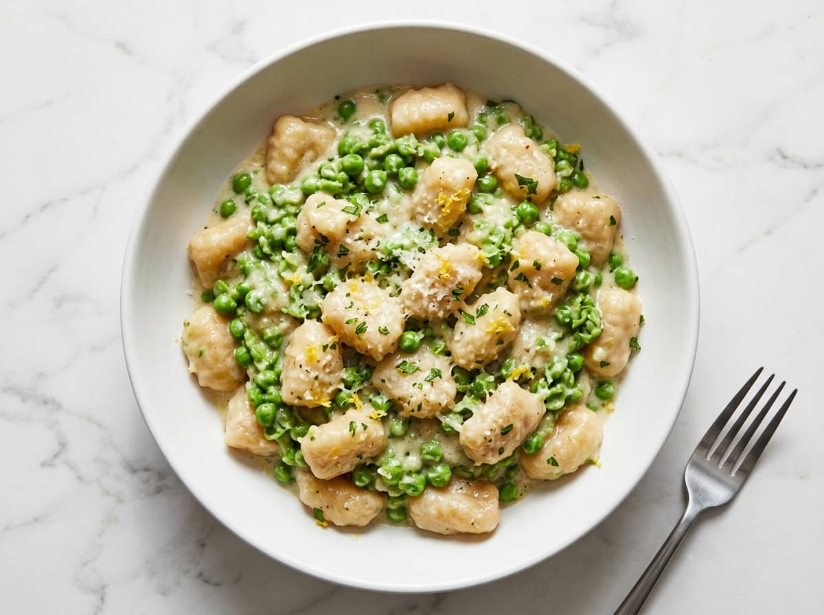 Parmesan Gnocchi & Smashed Peas