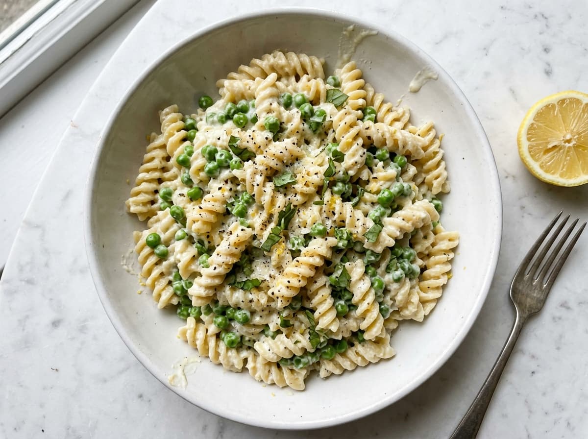 Pea Ricotta Fusilli