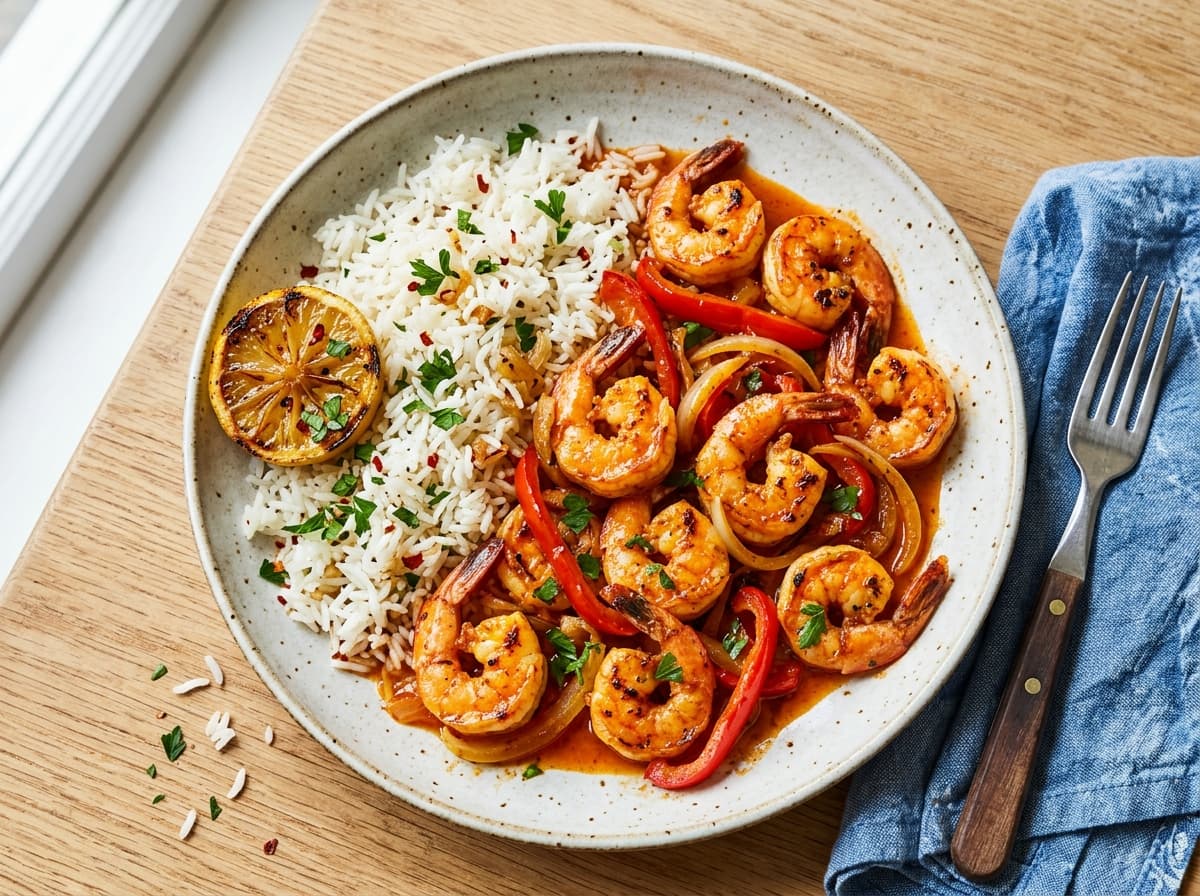 Peri Peri Prawns & Rice - african dinner recipe