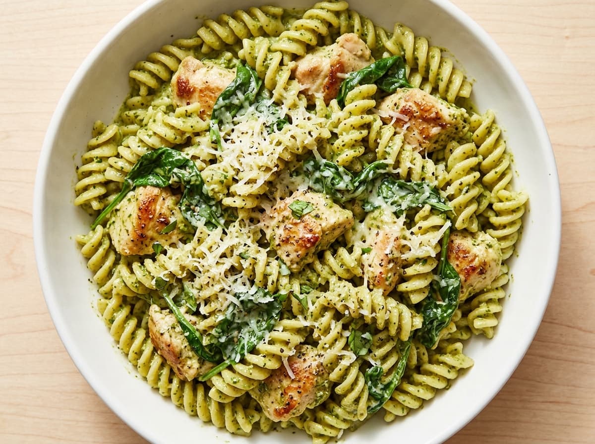 Pesto Chicken Fusilli - italian dinner recipe
