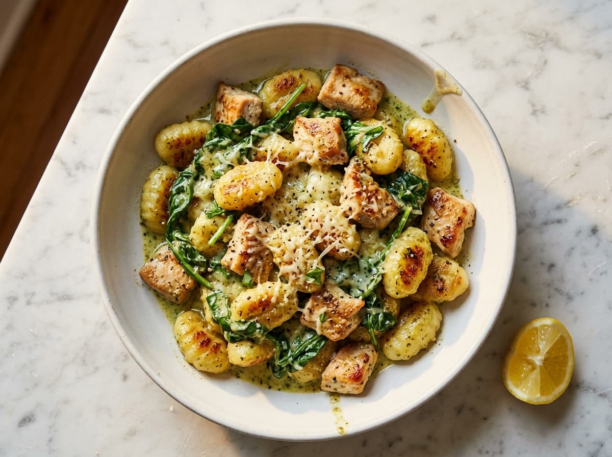 Pesto Chicken & Gnocchi - italian dinner recipe