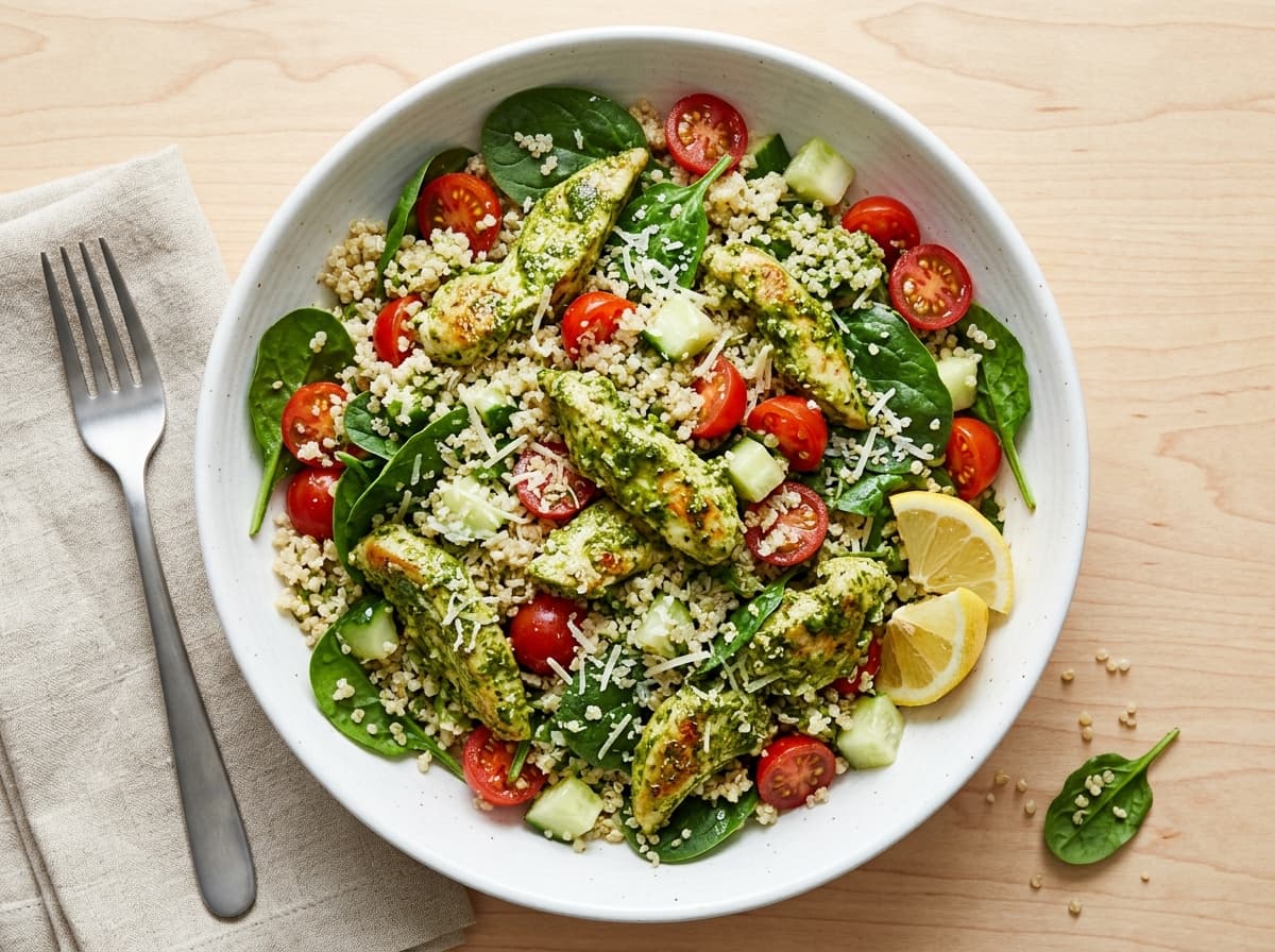 Pesto Chicken & Grain Bowl - italian dinner recipe