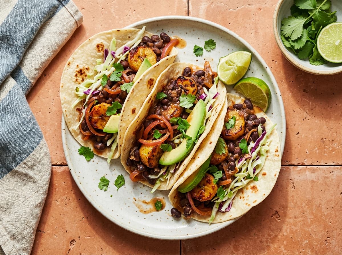 Plantain Black Bean Tacos - mexican dinner recipe