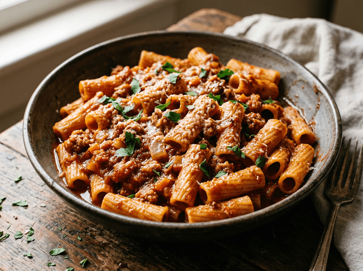 Pork & Fennel Ragù Rigatoni - italian dinner recipe
