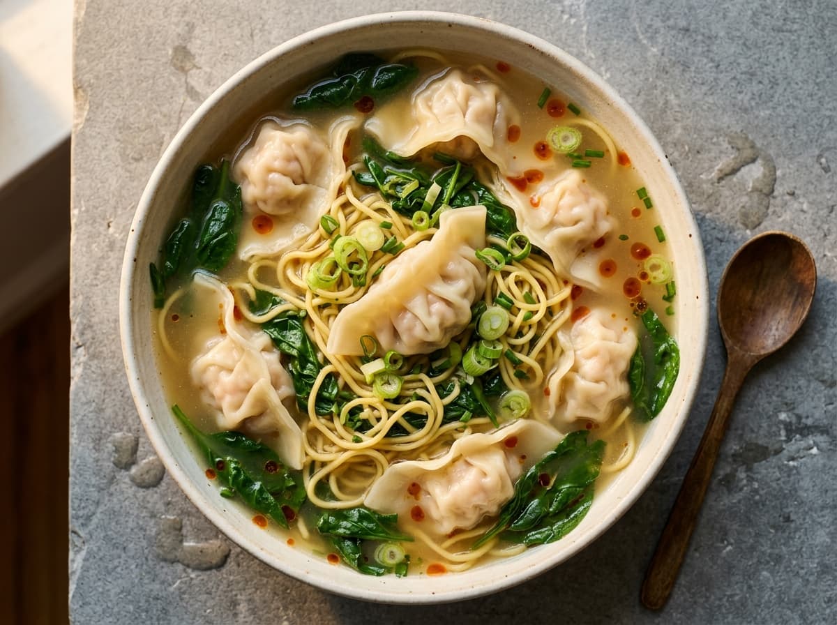 Prawn Chive Dumplings & Broth