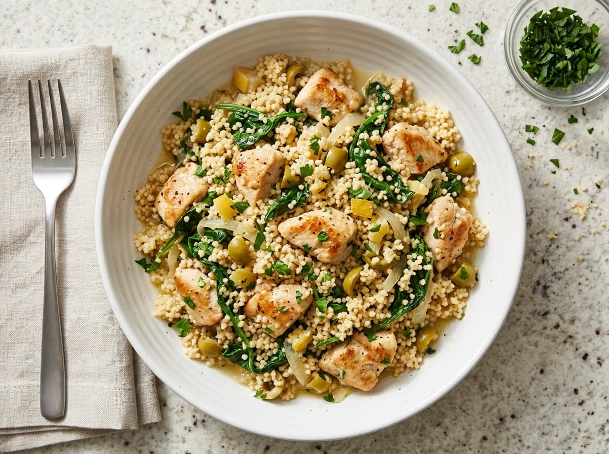 Preserved Lemon Chicken & Couscous - mediterranean dinner recipe