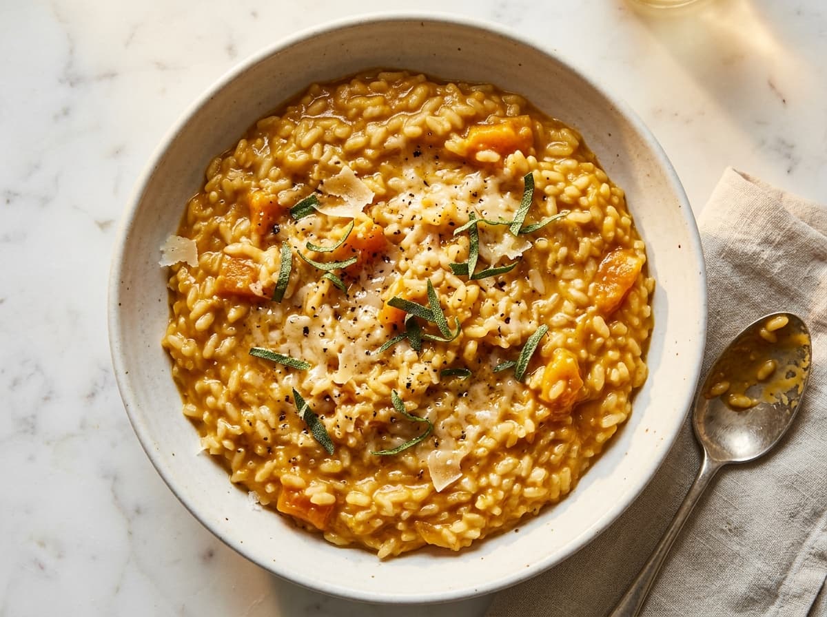 Pumpkin Parmesan Risotto - italian dinner recipe