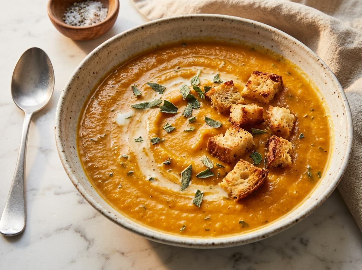 Pumpkin & Sage Soup - french dinner recipe