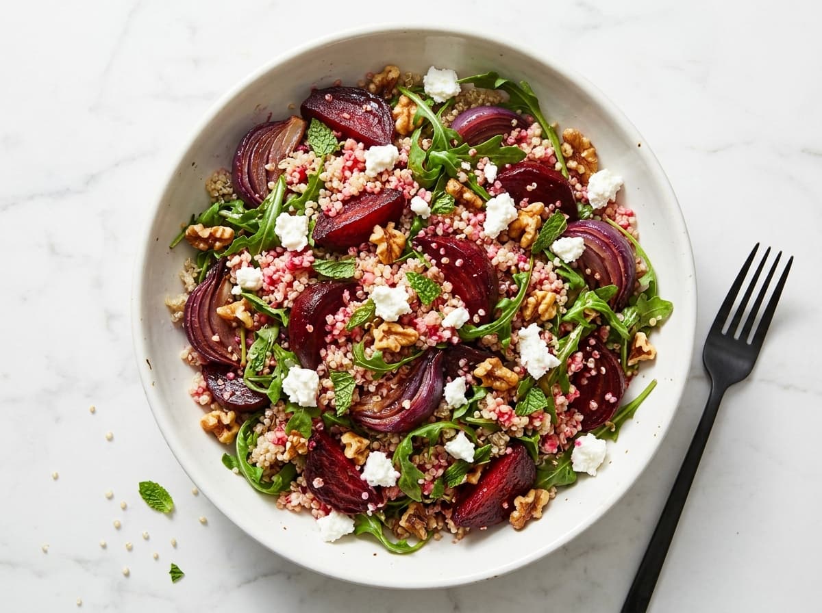 Roasted Beetroot & Goat Cheese Salad - mediterranean dinner recipe