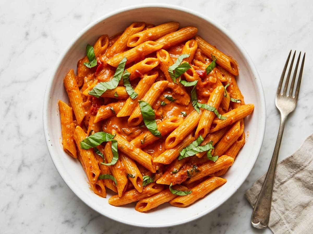 Roasted Red Pepper Pasta - italian dinner recipe