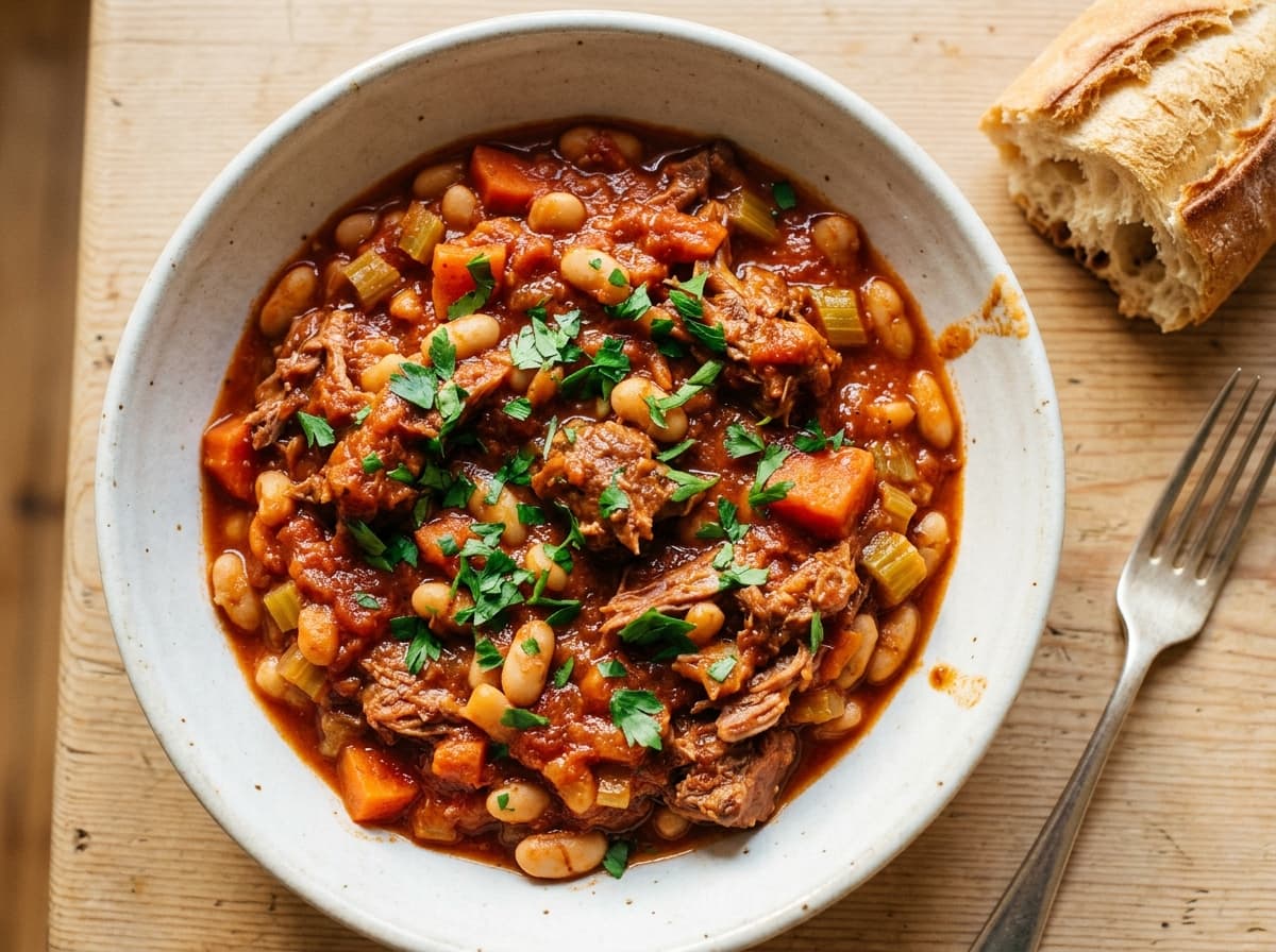 Rosemary Lamb Shank & White Bean Stew - french dinner recipe