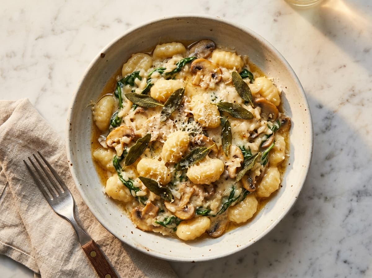 Sage Butter Gnocchi Risotto - italian dinner recipe