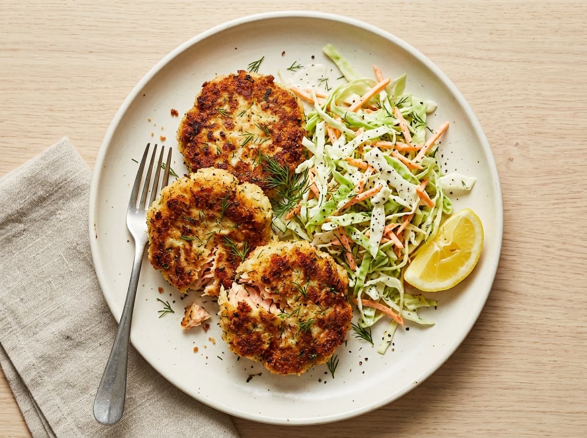 Salmon Dill Fishcakes & Slaw - other dinner recipe