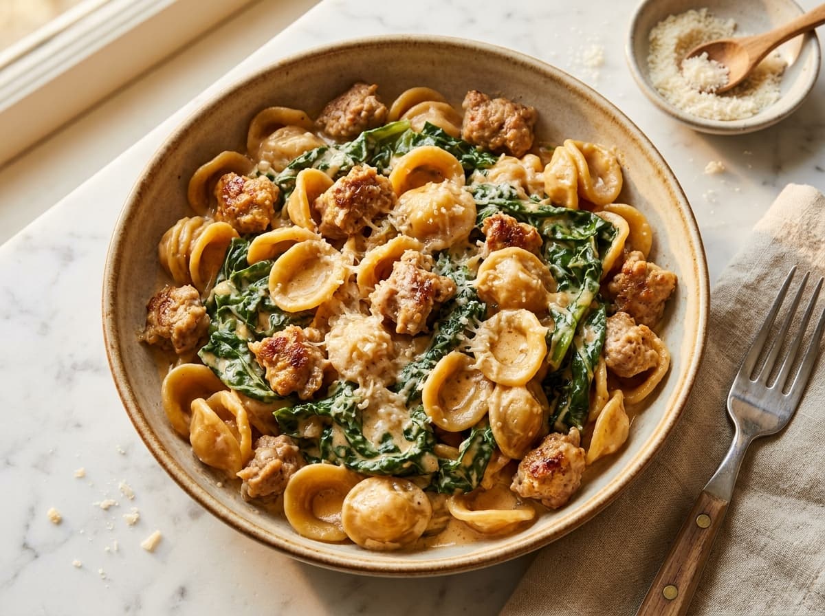 Sausage & Cavolo Nero Orecchiette - italian dinner recipe