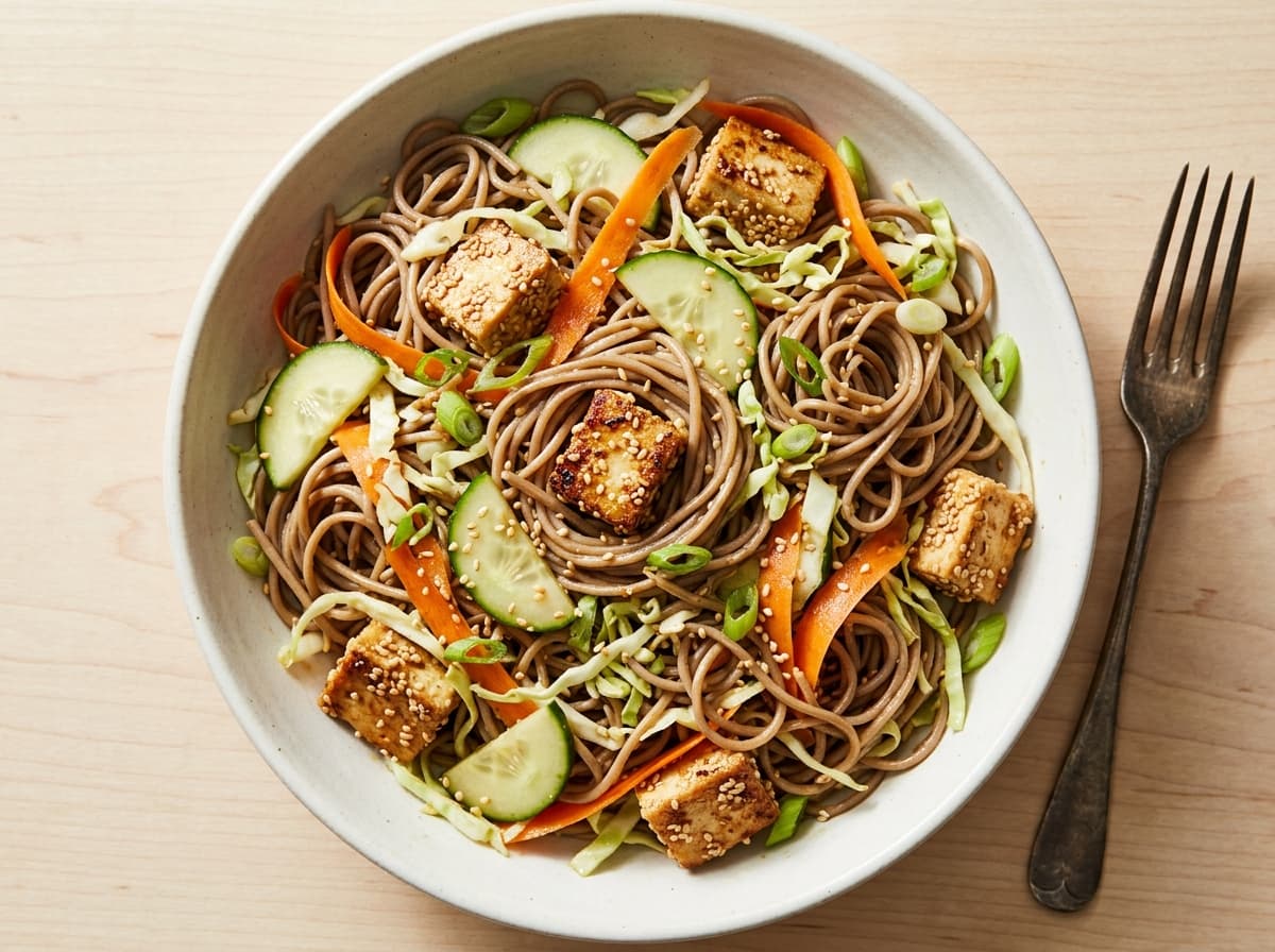 Sesame Tofu Soba Salad