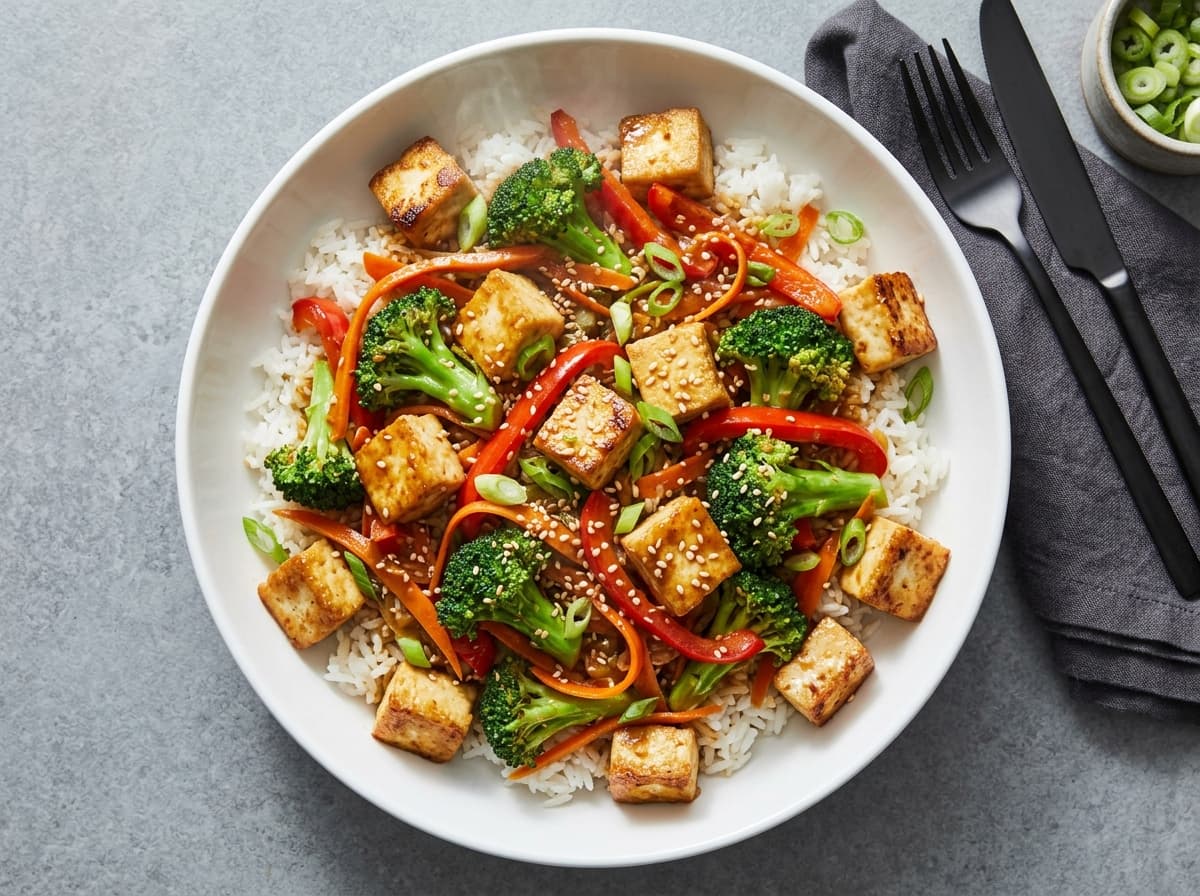Sesame Tofu & Vegetable Stir-Fry
