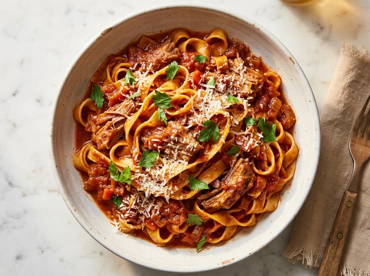 Slow Lamb Ragù Tagliatelle - italian dinner recipe