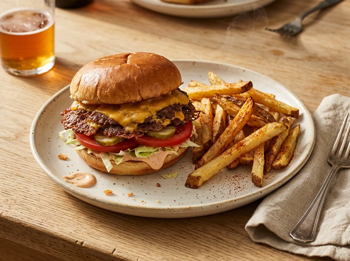 Smash Burger & Fries - american dinner recipe