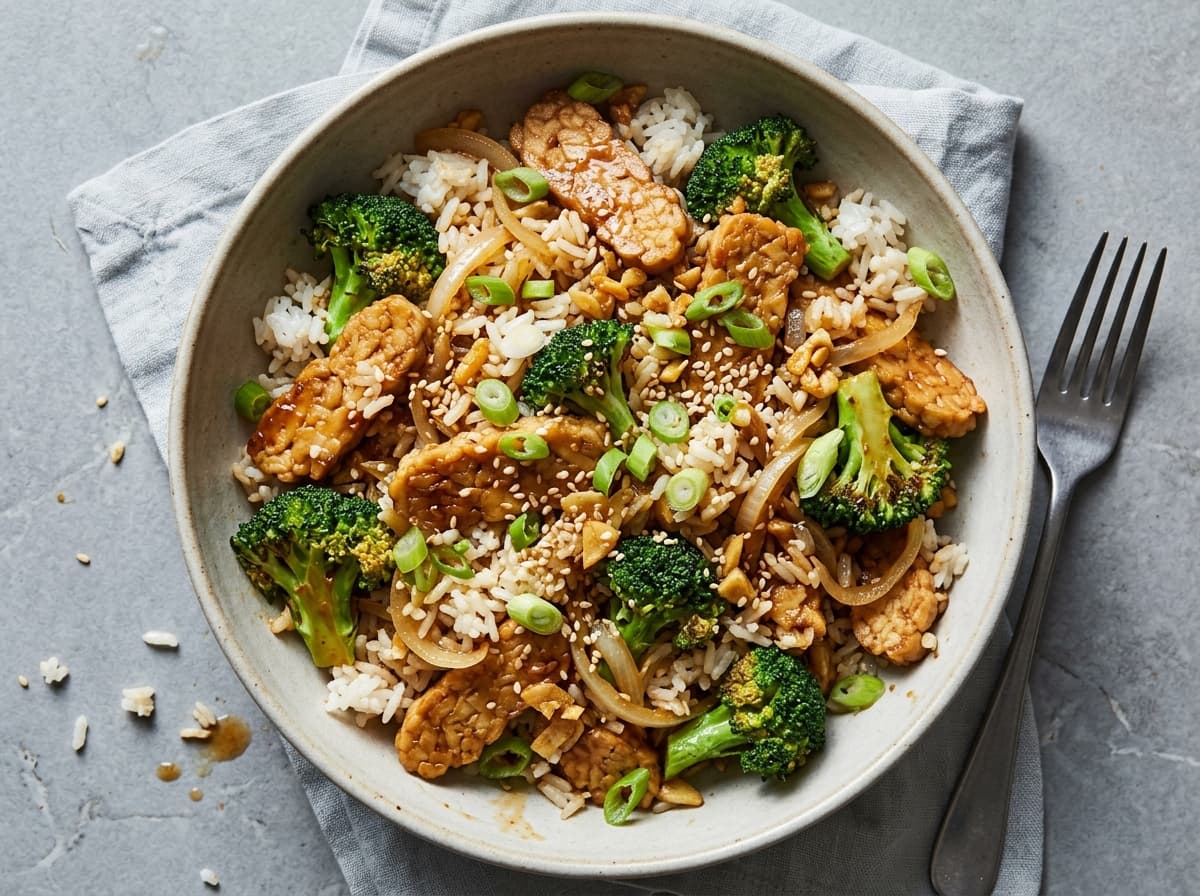 Soy Ginger Tempeh & Broccoli - asian dinner recipe