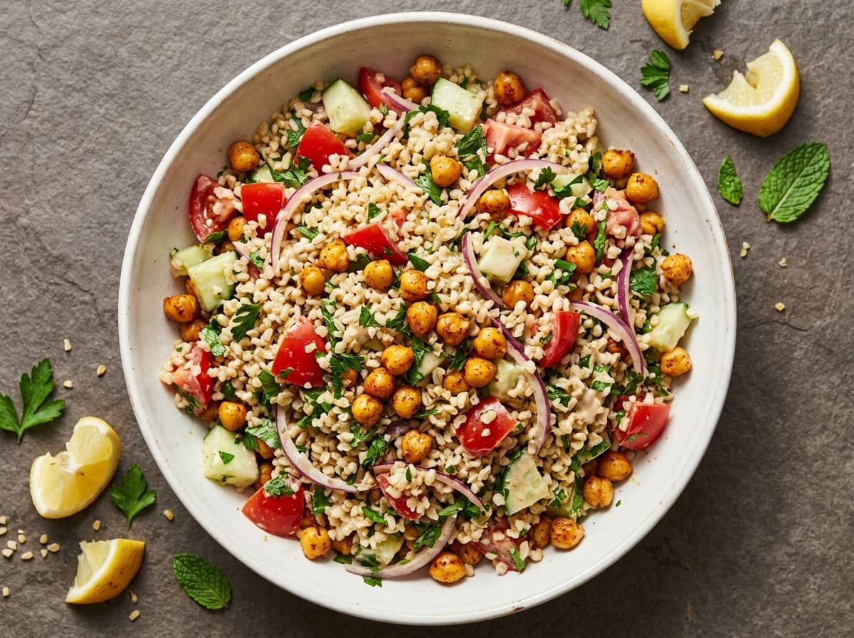Spiced Chickpea & Bulgur Salad - middle_eastern dinner recipe